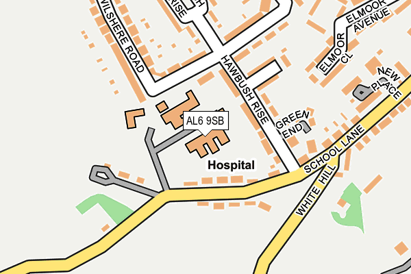 AL6 9SB map - OS OpenMap – Local (Ordnance Survey) AL6 9SB map - OS OpenMap – Local (Ordnance Survey)