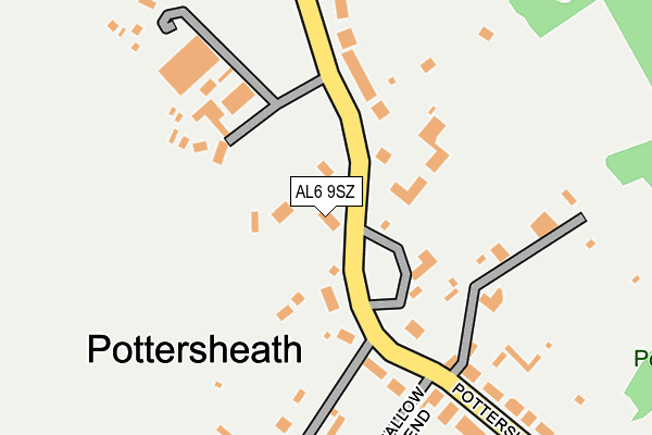 AL6 9SZ map - OS OpenMap – Local (Ordnance Survey) AL6 9SZ map - OS OpenMap – Local (Ordnance Survey)