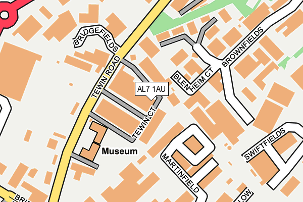 AL7 1AU map - OS OpenMap – Local (Ordnance Survey) AL7 1AU map - OS OpenMap – Local (Ordnance Survey)