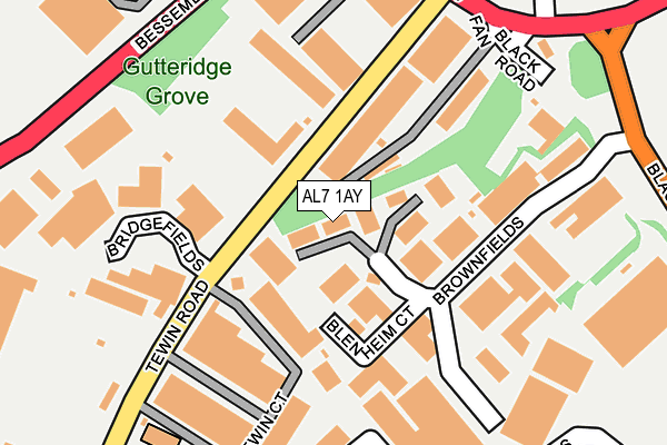 AL7 1AY map - OS OpenMap – Local (Ordnance Survey) AL7 1AY map - OS OpenMap – Local (Ordnance Survey)