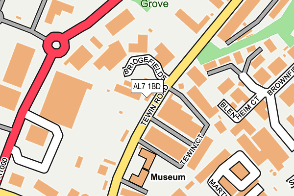 AL7 1BD map - OS OpenMap – Local (Ordnance Survey) AL7 1BD map - OS OpenMap – Local (Ordnance Survey)