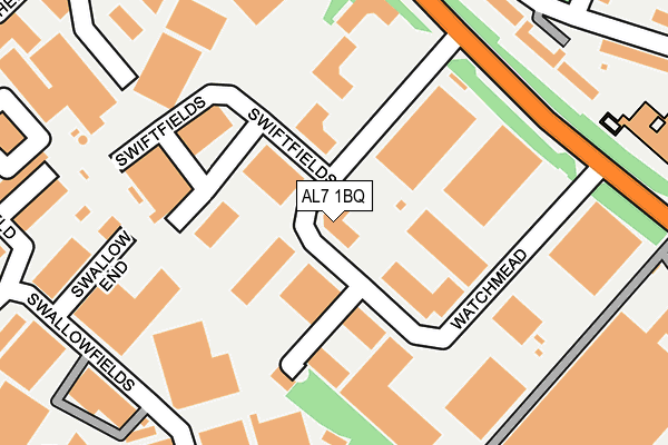 AL7 1BQ map - OS OpenMap – Local (Ordnance Survey) AL7 1BQ map - OS OpenMap – Local (Ordnance Survey)