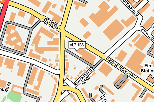 AL7 1BS map - OS OpenMap – Local (Ordnance Survey) AL7 1BS map - OS OpenMap – Local (Ordnance Survey)