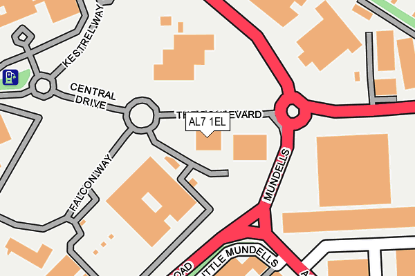 AL7 1EL map - OS OpenMap – Local (Ordnance Survey) AL7 1EL map - OS OpenMap – Local (Ordnance Survey)