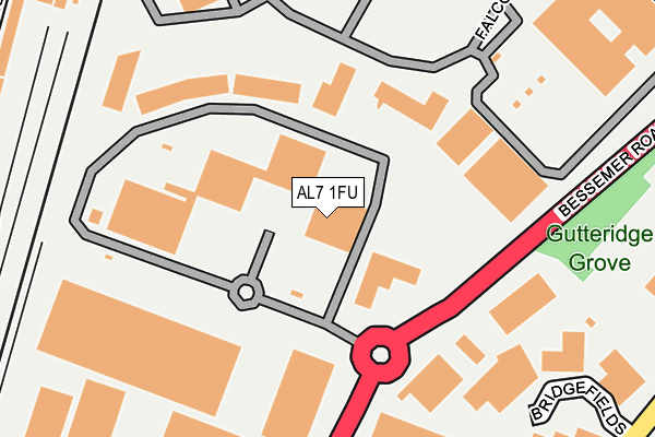 AL7 1FU map - OS OpenMap – Local (Ordnance Survey) AL7 1FU map - OS OpenMap – Local (Ordnance Survey)