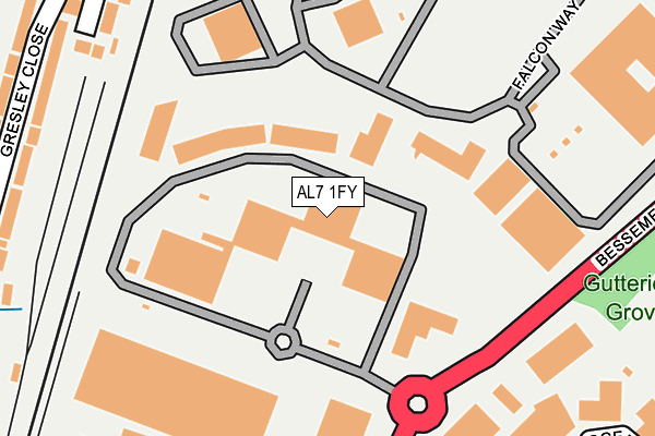 AL7 1FY map - OS OpenMap – Local (Ordnance Survey) AL7 1FY map - OS OpenMap – Local (Ordnance Survey)