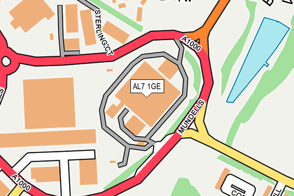 AL7 1GE map - OS OpenMap – Local (Ordnance Survey) AL7 1GE map - OS OpenMap – Local (Ordnance Survey)