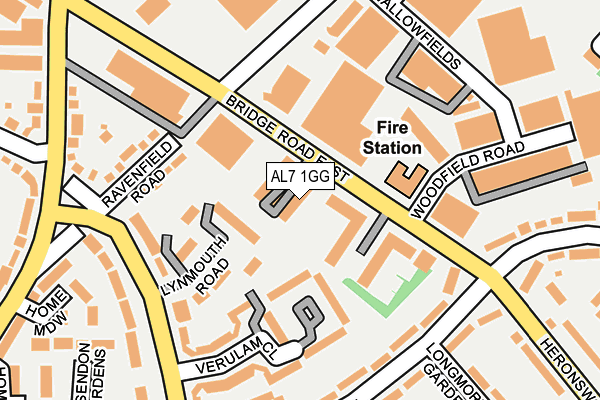 AL7 1GG map - OS OpenMap – Local (Ordnance Survey) AL7 1GG map - OS OpenMap – Local (Ordnance Survey)