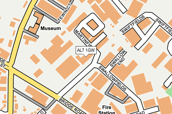 AL7 1GW map - OS OpenMap – Local (Ordnance Survey) AL7 1GW map - OS OpenMap – Local (Ordnance Survey)