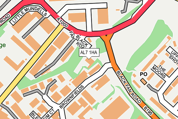 AL7 1HA map - OS OpenMap – Local (Ordnance Survey) AL7 1HA map - OS OpenMap – Local (Ordnance Survey)