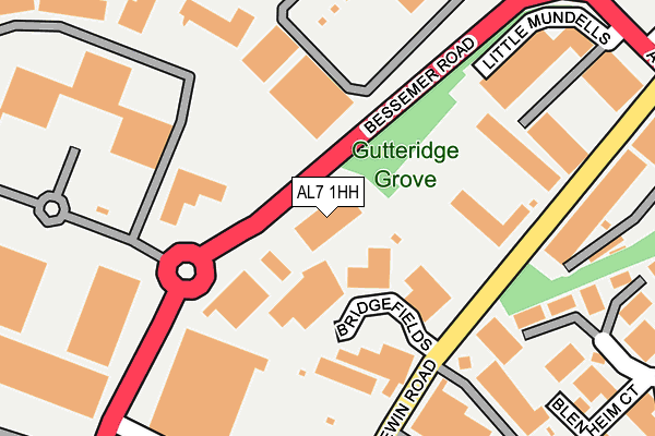 AL7 1HH map - OS OpenMap – Local (Ordnance Survey) AL7 1HH map - OS OpenMap – Local (Ordnance Survey)