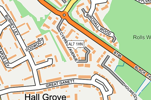 AL7 1HN map - OS OpenMap – Local (Ordnance Survey) AL7 1HN map - OS OpenMap – Local (Ordnance Survey)