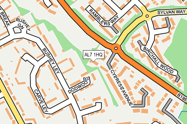 AL7 1HQ map - OS OpenMap – Local (Ordnance Survey) AL7 1HQ map - OS OpenMap – Local (Ordnance Survey)