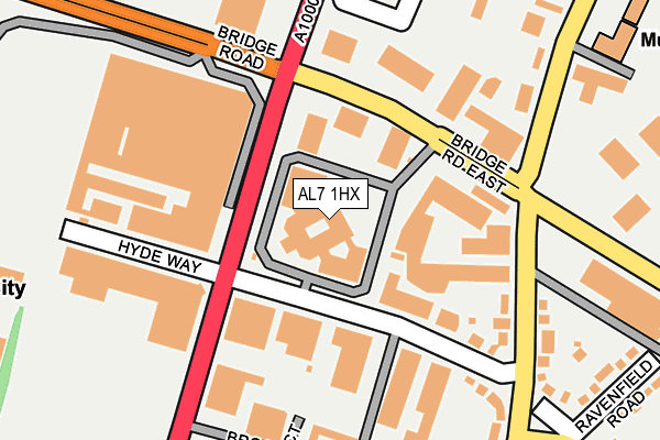 AL7 1HX map - OS OpenMap – Local (Ordnance Survey) AL7 1HX map - OS OpenMap – Local (Ordnance Survey)