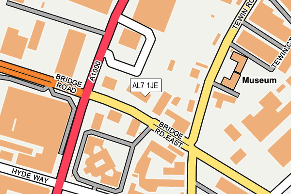 AL7 1JE map - OS OpenMap – Local (Ordnance Survey) AL7 1JE map - OS OpenMap – Local (Ordnance Survey)