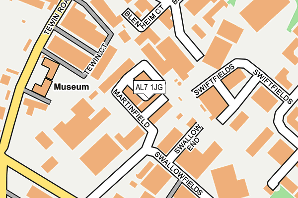 AL7 1JG map - OS OpenMap – Local (Ordnance Survey) AL7 1JG map - OS OpenMap – Local (Ordnance Survey)