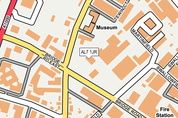 AL7 1JR map - OS OpenMap – Local (Ordnance Survey) AL7 1JR map - OS OpenMap – Local (Ordnance Survey)