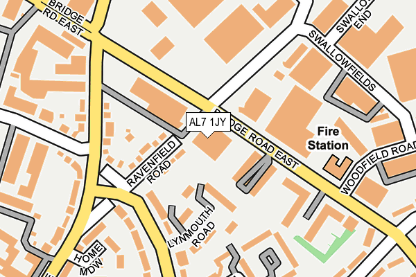 AL7 1JY map - OS OpenMap – Local (Ordnance Survey) AL7 1JY map - OS OpenMap – Local (Ordnance Survey)
