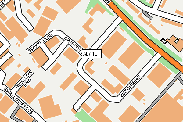 AL7 1LT map - OS OpenMap – Local (Ordnance Survey) AL7 1LT map - OS OpenMap – Local (Ordnance Survey)
