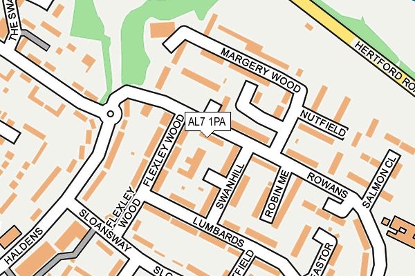 AL7 1PA map - OS OpenMap – Local (Ordnance Survey) AL7 1PA map - OS OpenMap – Local (Ordnance Survey)