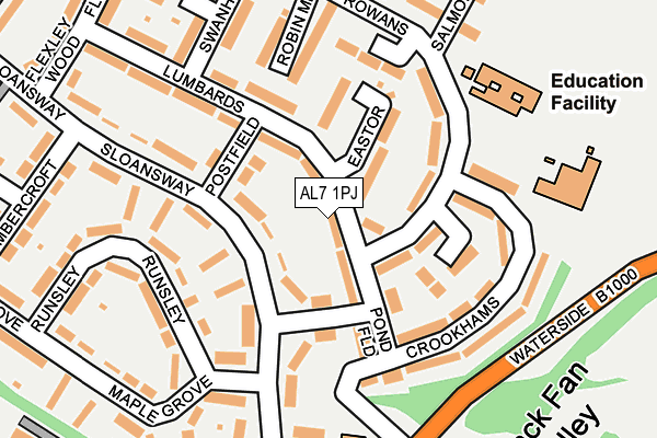 AL7 1PJ map - OS OpenMap – Local (Ordnance Survey) AL7 1PJ map - OS OpenMap – Local (Ordnance Survey)