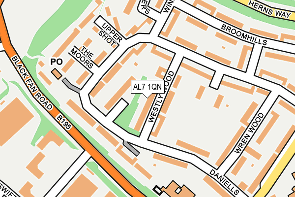 AL7 1QN map - OS OpenMap – Local (Ordnance Survey) AL7 1QN map - OS OpenMap – Local (Ordnance Survey)