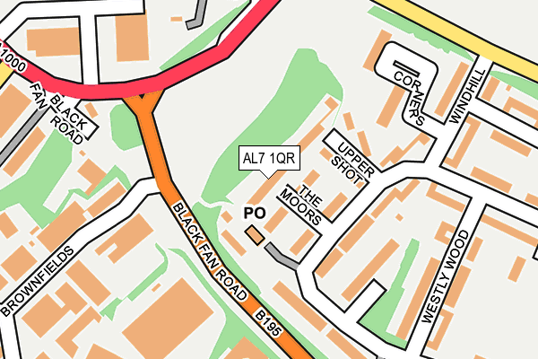 AL7 1QR map - OS OpenMap – Local (Ordnance Survey) AL7 1QR map - OS OpenMap – Local (Ordnance Survey)