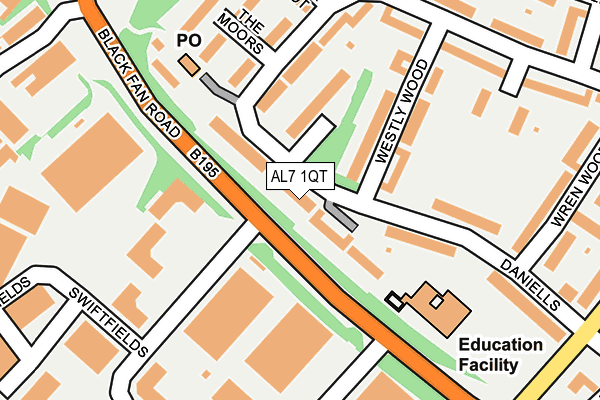 AL7 1QT map - OS OpenMap – Local (Ordnance Survey) AL7 1QT map - OS OpenMap – Local (Ordnance Survey)