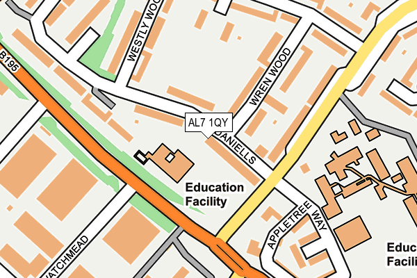 AL7 1QY map - OS OpenMap – Local (Ordnance Survey) AL7 1QY map - OS OpenMap – Local (Ordnance Survey)