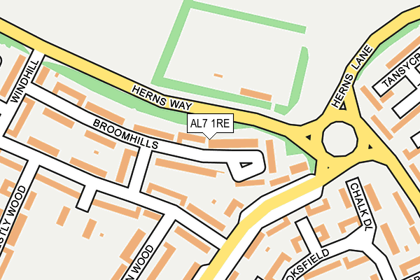 AL7 1RE map - OS OpenMap – Local (Ordnance Survey) AL7 1RE map - OS OpenMap – Local (Ordnance Survey)