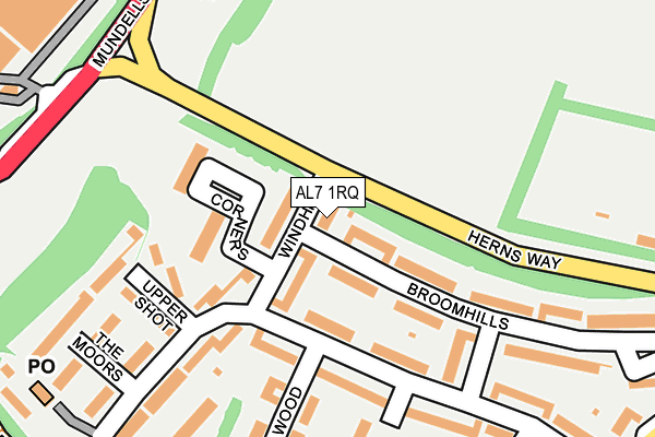 AL7 1RQ map - OS OpenMap – Local (Ordnance Survey) AL7 1RQ map - OS OpenMap – Local (Ordnance Survey)