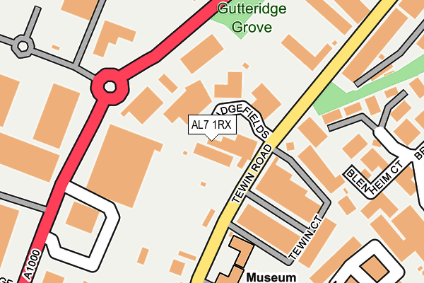 AL7 1RX map - OS OpenMap – Local (Ordnance Survey) AL7 1RX map - OS OpenMap – Local (Ordnance Survey)