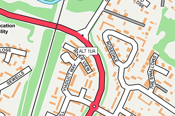 AL7 1UA map - OS OpenMap – Local (Ordnance Survey) AL7 1UA map - OS OpenMap – Local (Ordnance Survey)