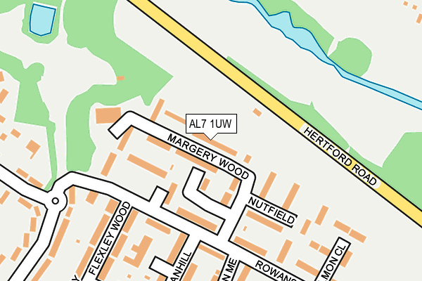AL7 1UW map - OS OpenMap – Local (Ordnance Survey) AL7 1UW map - OS OpenMap – Local (Ordnance Survey)