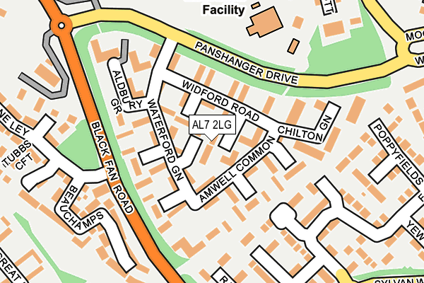 AL7 2LG map - OS OpenMap – Local (Ordnance Survey) AL7 2LG map - OS OpenMap – Local (Ordnance Survey)