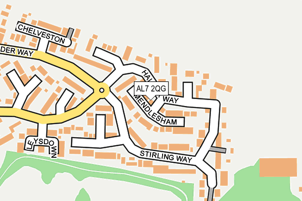 AL7 2QG map - OS OpenMap – Local (Ordnance Survey) AL7 2QG map - OS OpenMap – Local (Ordnance Survey)