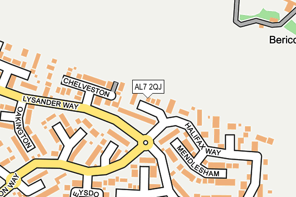 AL7 2QJ map - OS OpenMap – Local (Ordnance Survey) AL7 2QJ map - OS OpenMap – Local (Ordnance Survey)
