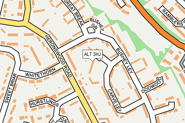 AL7 3HJ map - OS OpenMap – Local (Ordnance Survey) AL7 3HJ map - OS OpenMap – Local (Ordnance Survey)