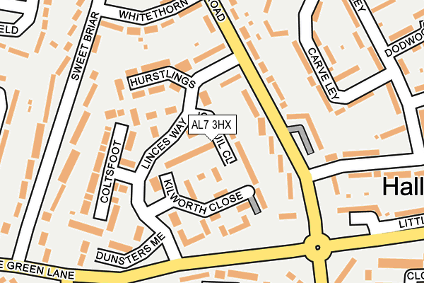 AL7 3HX map - OS OpenMap – Local (Ordnance Survey) AL7 3HX map - OS OpenMap – Local (Ordnance Survey)