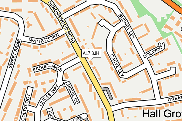 AL7 3JH map - OS OpenMap – Local (Ordnance Survey) AL7 3JH map - OS OpenMap – Local (Ordnance Survey)