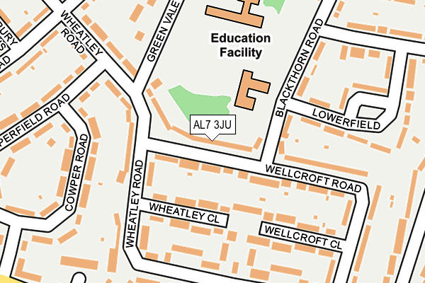 AL7 3JU map - OS OpenMap – Local (Ordnance Survey) AL7 3JU map - OS OpenMap – Local (Ordnance Survey)