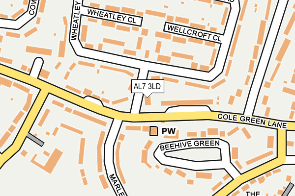 AL7 3LD map - OS OpenMap – Local (Ordnance Survey) AL7 3LD map - OS OpenMap – Local (Ordnance Survey)