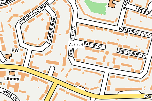 AL7 3LH map - OS OpenMap – Local (Ordnance Survey) AL7 3LH map - OS OpenMap – Local (Ordnance Survey)
