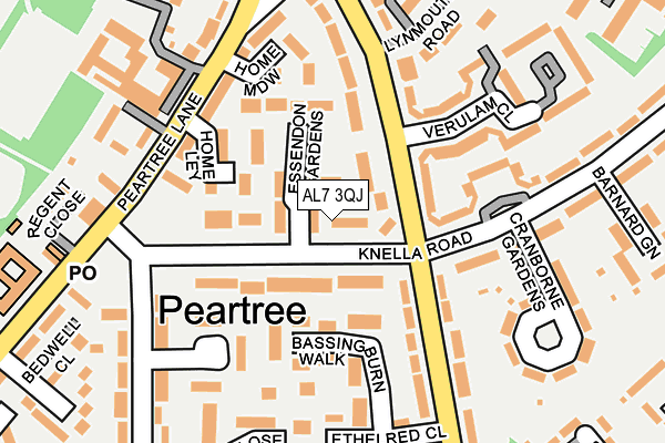 AL7 3QJ map - OS OpenMap – Local (Ordnance Survey) AL7 3QJ map - OS OpenMap – Local (Ordnance Survey)