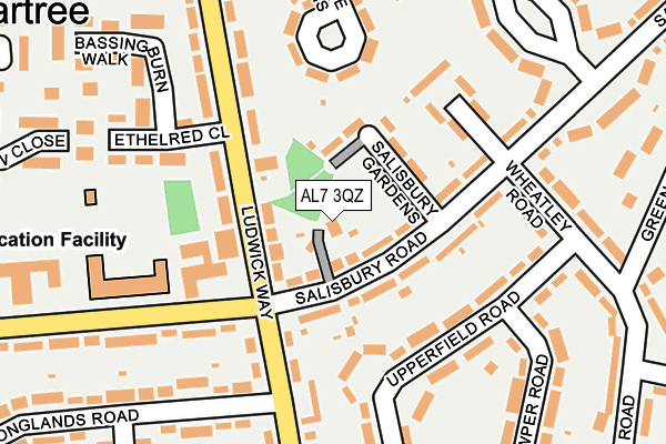 AL7 3QZ map - OS OpenMap – Local (Ordnance Survey) AL7 3QZ map - OS OpenMap – Local (Ordnance Survey)