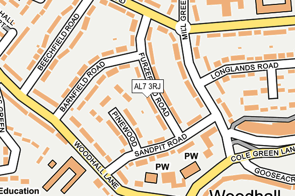 AL7 3RJ map - OS OpenMap – Local (Ordnance Survey) AL7 3RJ map - OS OpenMap – Local (Ordnance Survey)