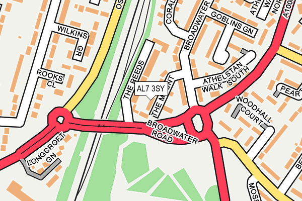 AL7 3SY map - OS OpenMap – Local (Ordnance Survey) AL7 3SY map - OS OpenMap – Local (Ordnance Survey)