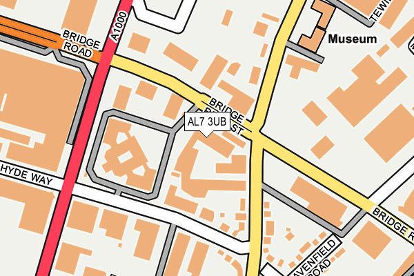 AL7 3UB map - OS OpenMap – Local (Ordnance Survey) AL7 3UB map - OS OpenMap – Local (Ordnance Survey)