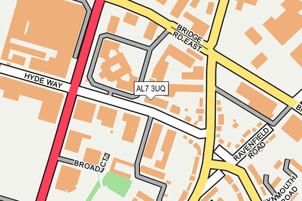 AL7 3UQ map - OS OpenMap – Local (Ordnance Survey) AL7 3UQ map - OS OpenMap – Local (Ordnance Survey)