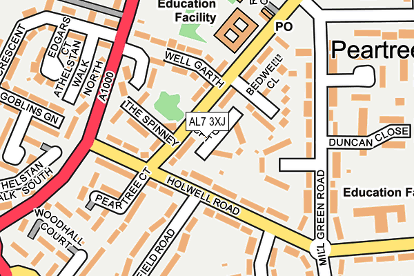 AL7 3XJ map - OS OpenMap – Local (Ordnance Survey) AL7 3XJ map - OS OpenMap – Local (Ordnance Survey)
